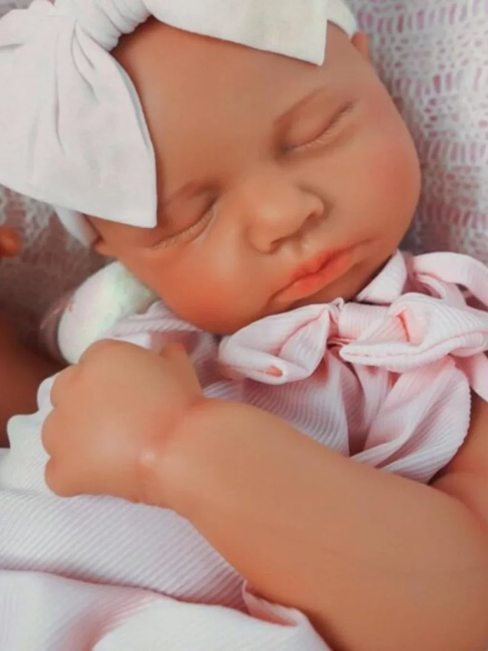 18.5 Inch Reborn Baby Girl Sleeping Newborn Doll Full Body Solid Silicone
